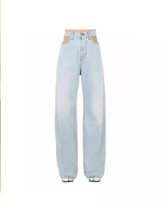 洋气破洞牛仔裤九分牛仔裤,回头率高的破洞牛仔裤