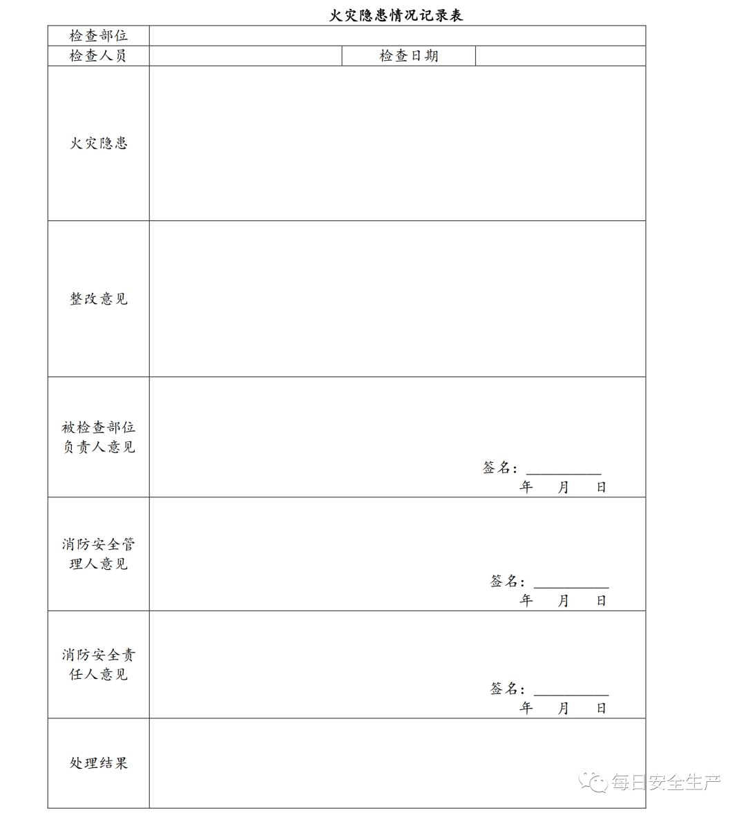 2019版消防安全表格,消防安全培训记录表格