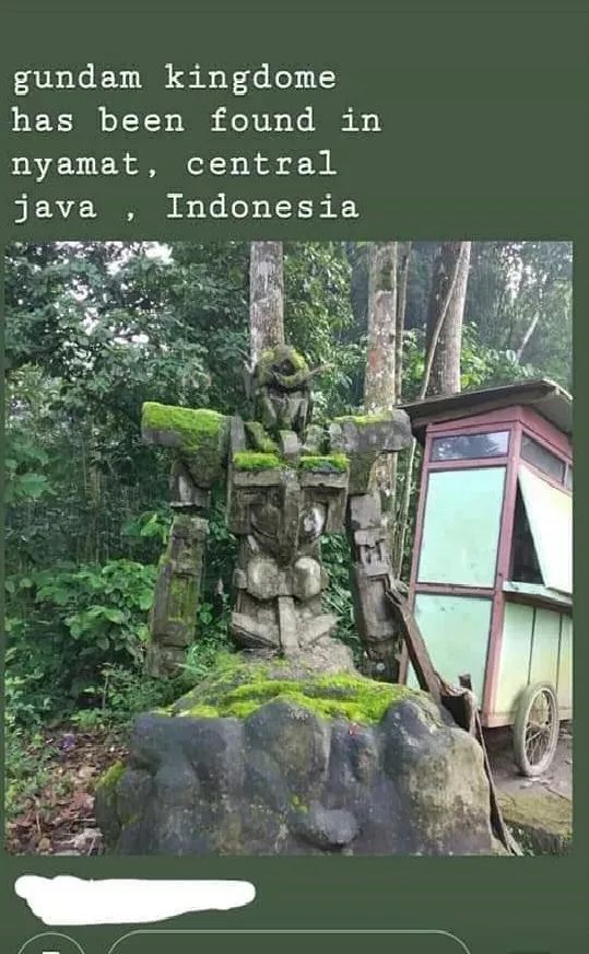 印尼爪哇岛高达雕像,高达雕像之谜