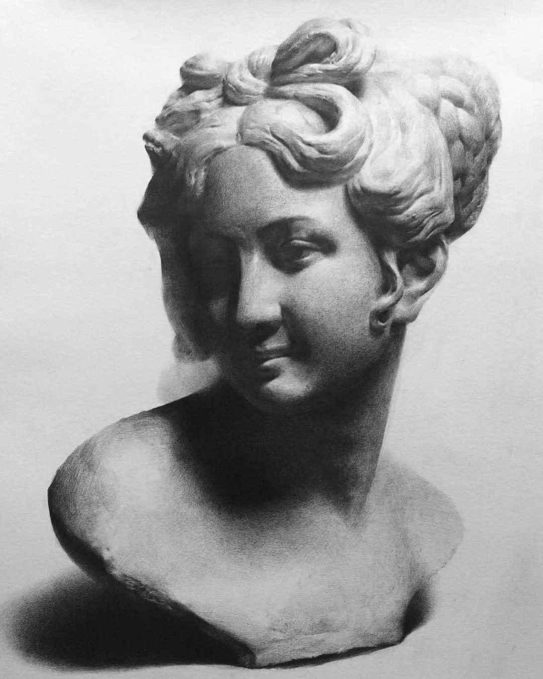 一眼惊艳的素描画,一眼望不到尽头的路素描画