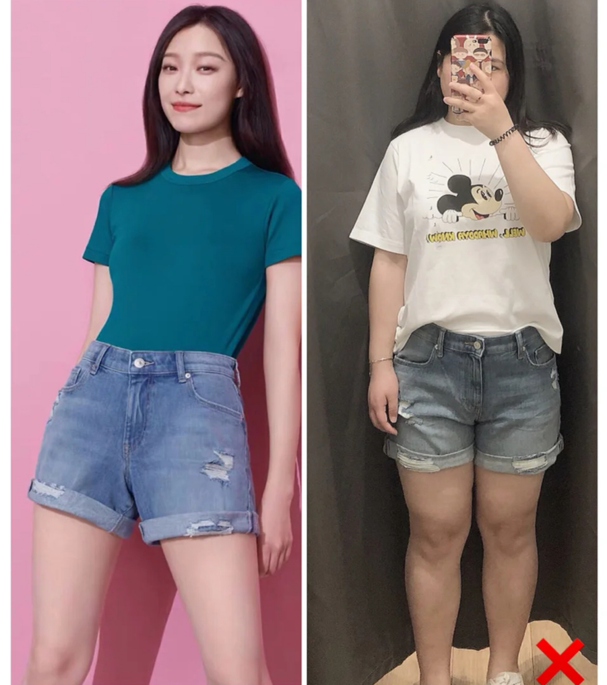 林允黑色罩衫短裤,林允短裤穿搭图片