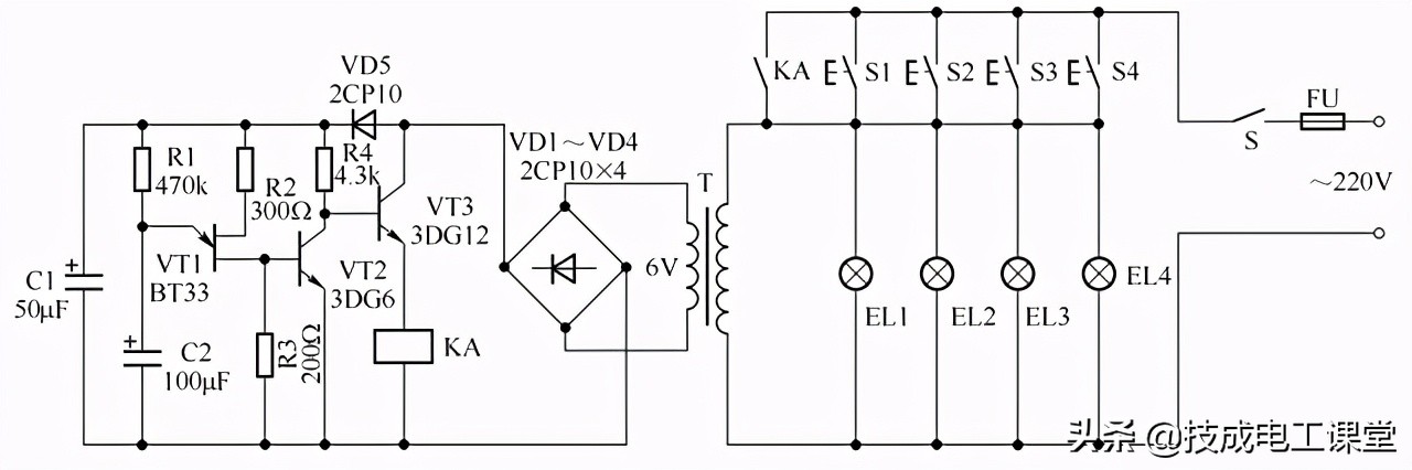 如何用三个开关控制灯的电路图,3个开关控制一盏灯接线方法