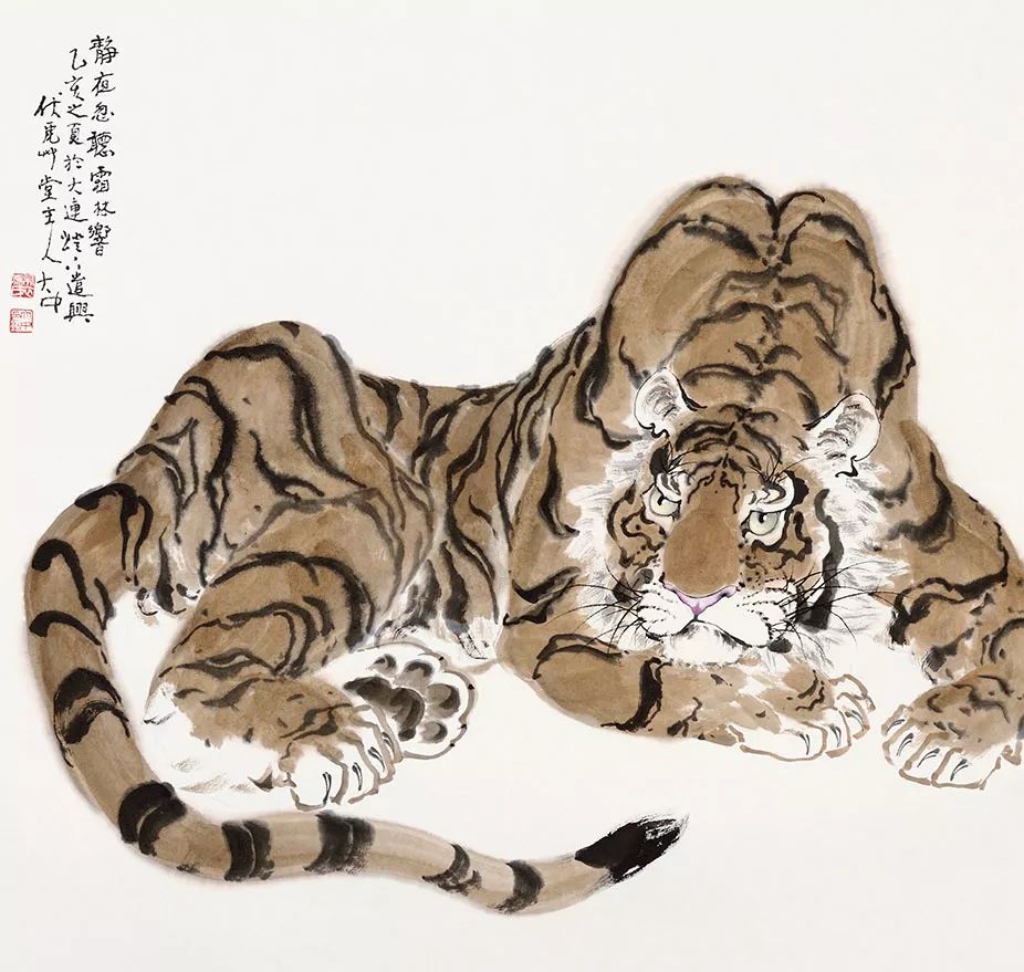 他笔下的虎充满了人的柔情与善意