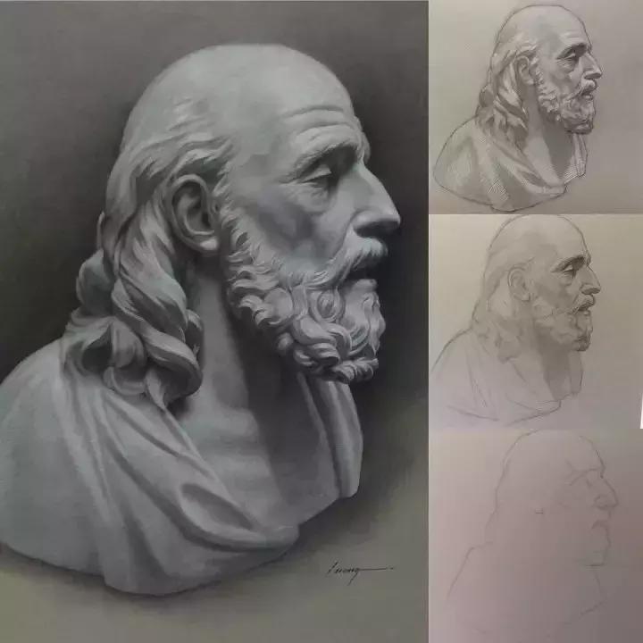 画素描不画脸,画素描总是画不深入