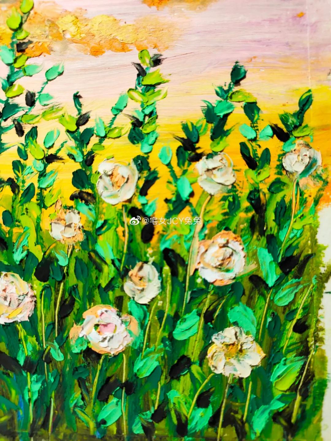 简单又好看的重彩油画棒作品,美到极致的风格绘画