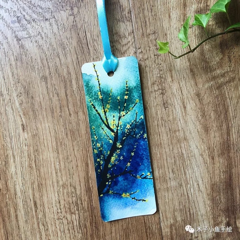 简易水彩画梅花教程,水彩画腊梅方法步骤