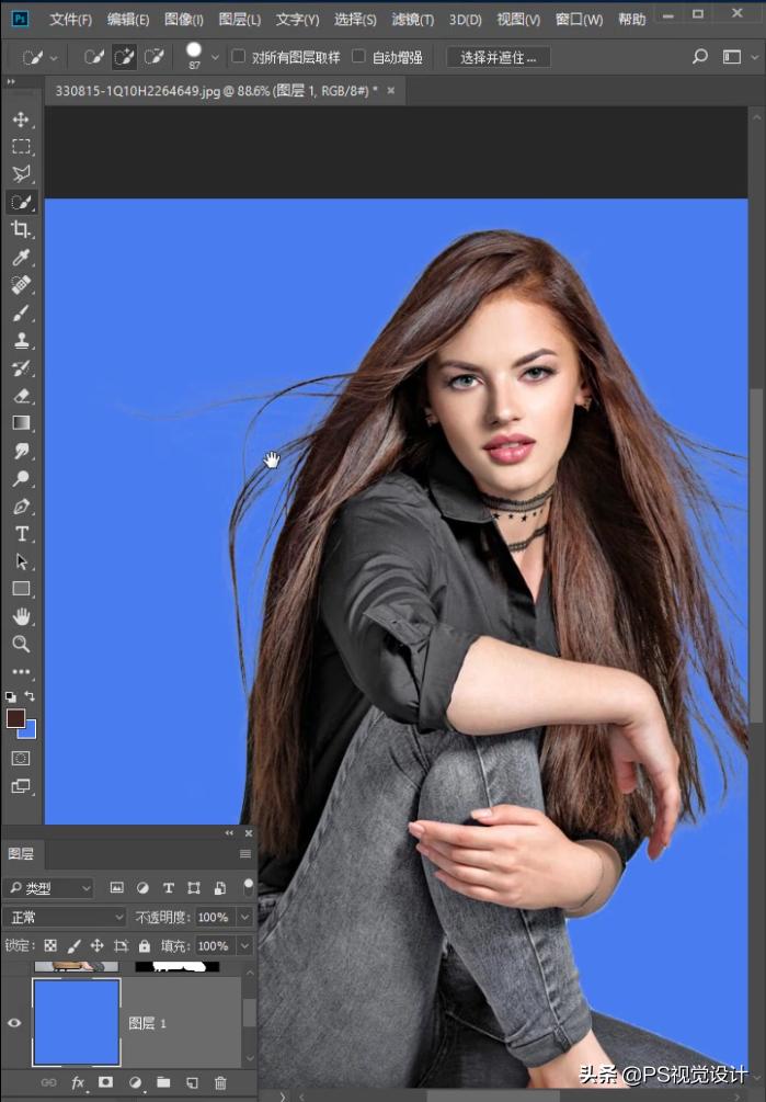 ps去头发丝白边的方法,ps抠头发有残留白色怎么处理