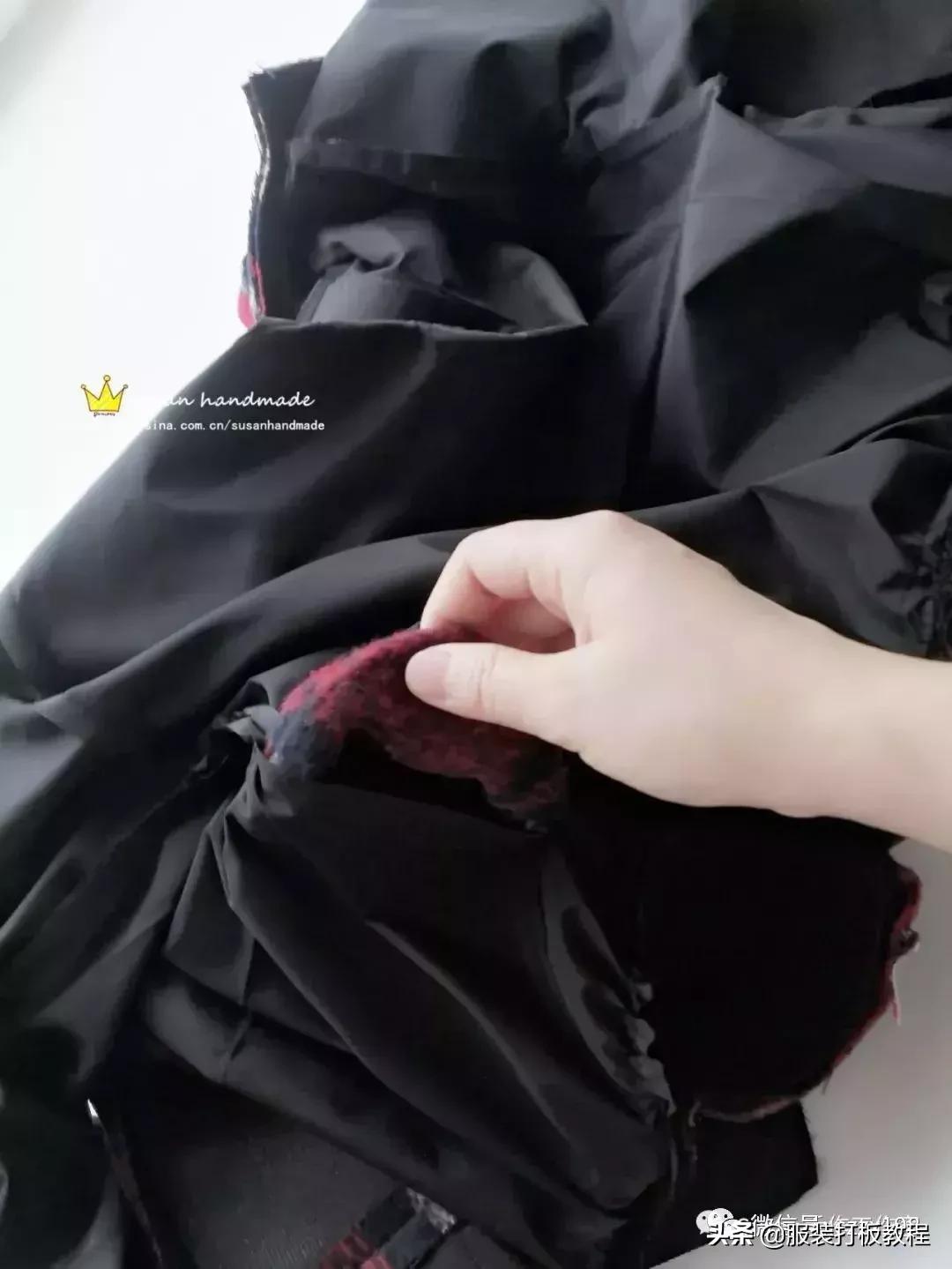 pu拼接呢外套,呢子拼接短款裁剪视频