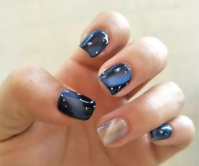 超级短指甲可爱显白简单自己做,短指甲女生的必备指甲图