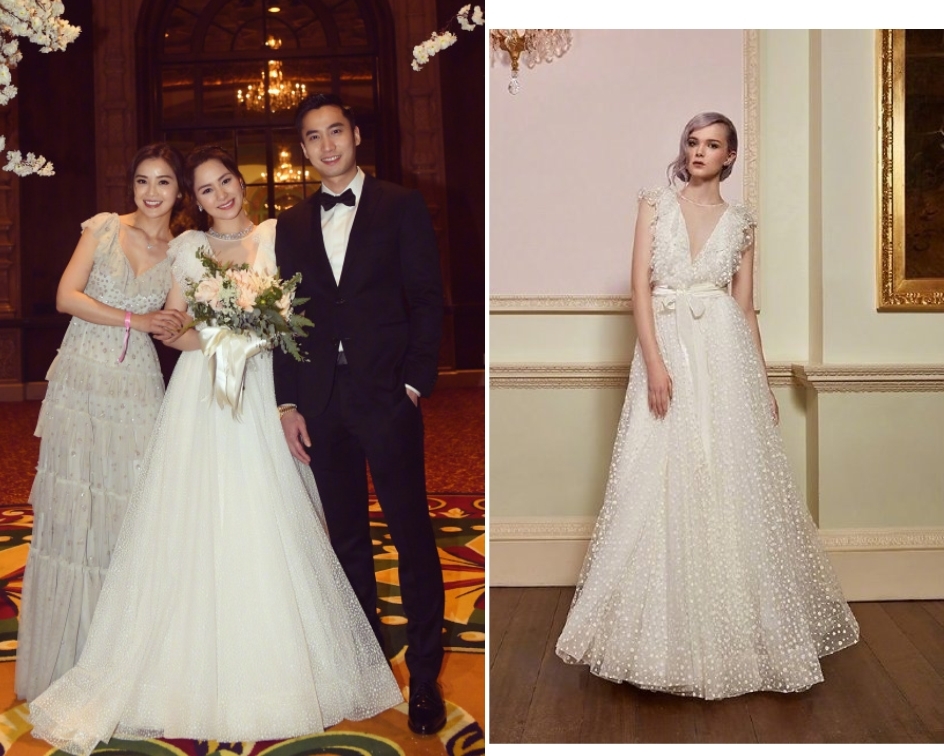 昆凌和唐嫣的婚纱哪个更好看,明星婚纱郭碧婷