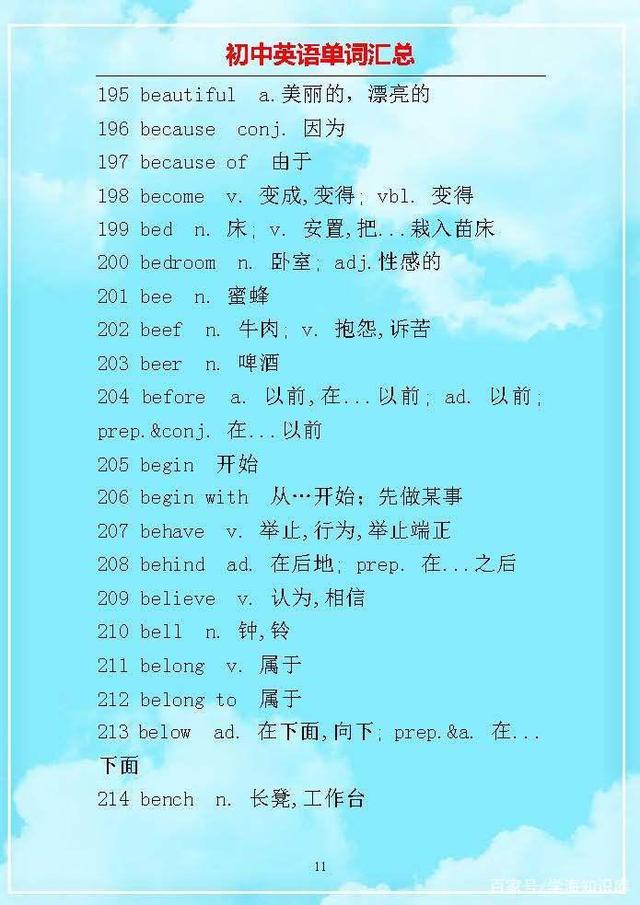 初中英语单词整理成句子,初中英语2000必背单词免费下载