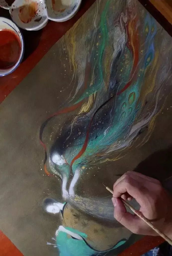 大鱼海棠唯美漫画插画设计,马克笔插画大鱼海棠