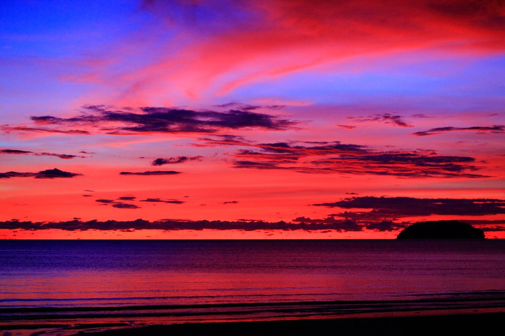 沙巴旅游落日,马来西亚沙巴去看最美的落日沙滩