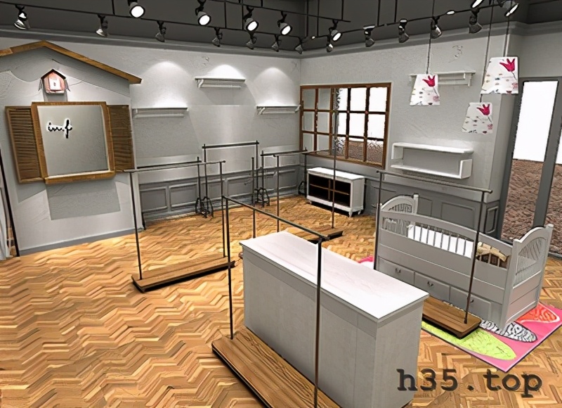 最新童装店双门头装修效果图,童装店怎么装修才有顾客