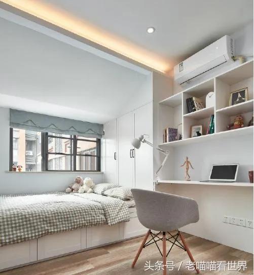 多功能小卧室的首选—榻榻米床加连体柜带书桌书柜