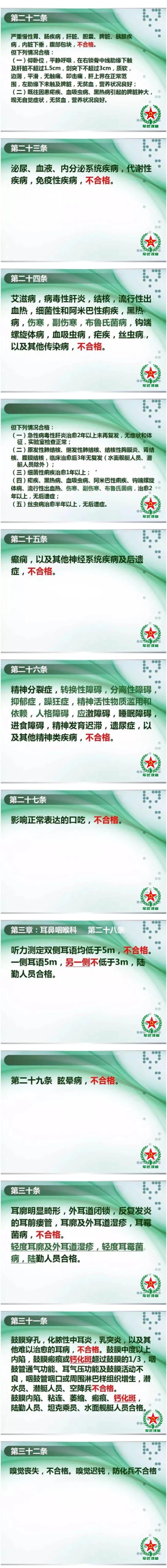 征兵体检标准(内部培训PPT版)