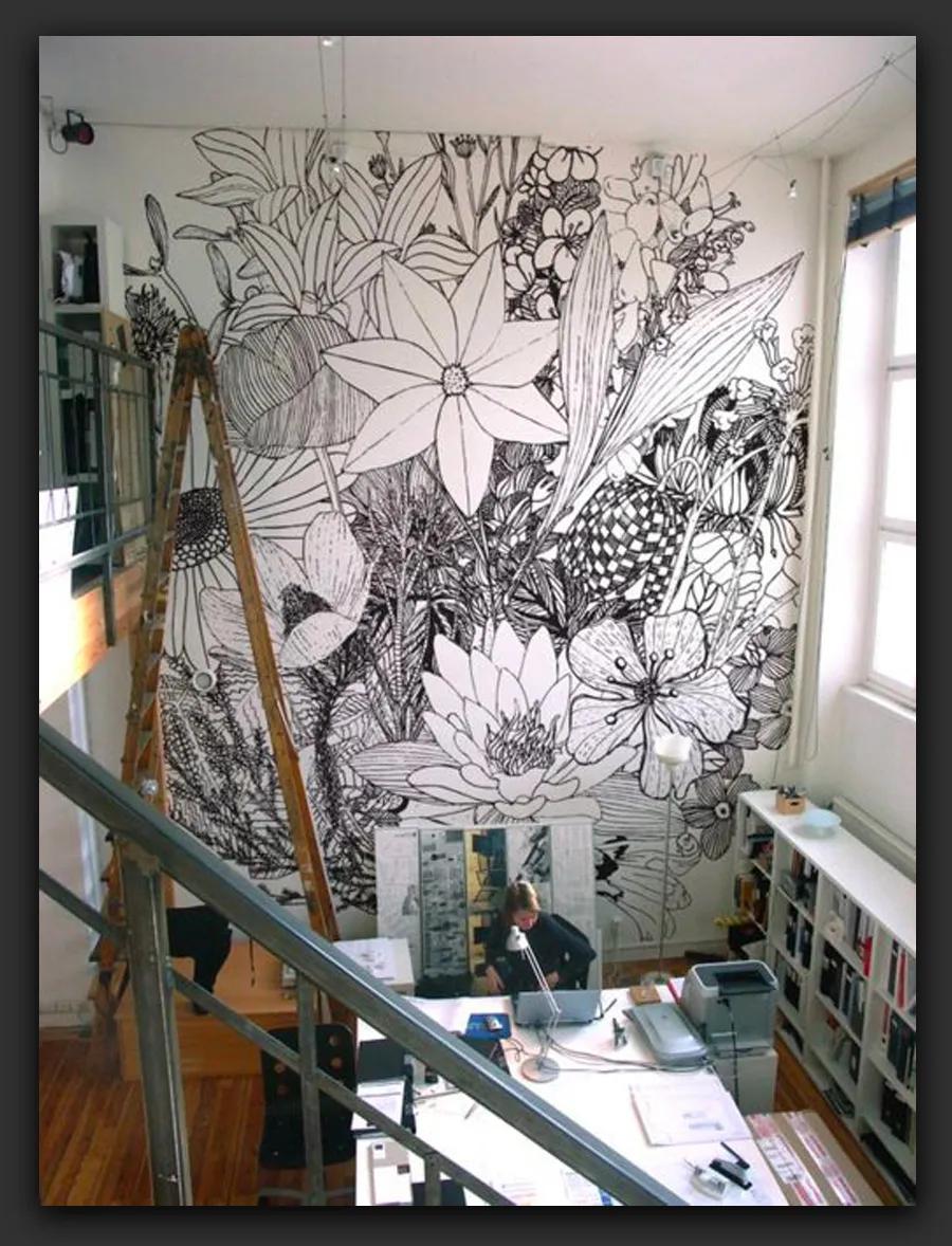 凹凸不平墙面用什么记号笔,墙面艺术设计作品