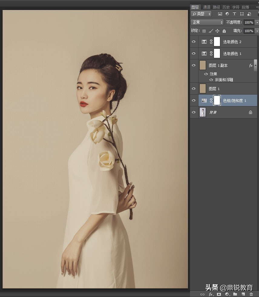 怎么用ps将美女照片调成仕女效果,ps把照片制作成工笔画效果教程