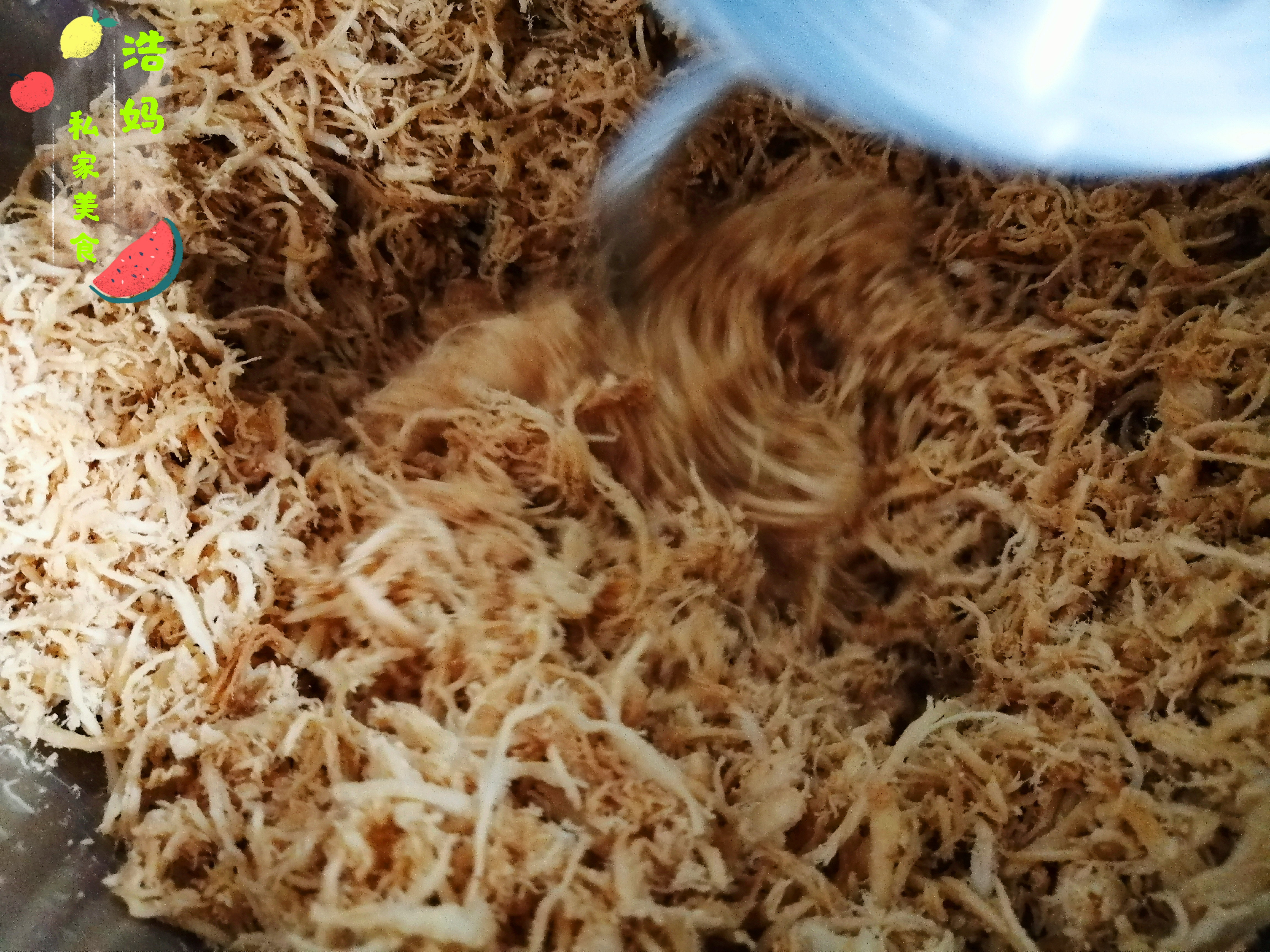 第一次自制肉松成功小孩很喜欢吃,酥脆干爽营养丰富的自制原味肉松