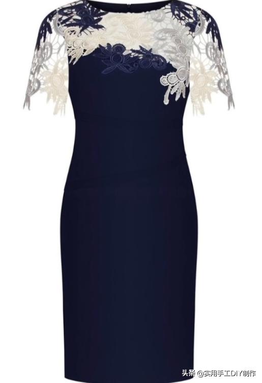 春天的手工白色蕾丝连衣裙,布艺蕾丝连衣裙