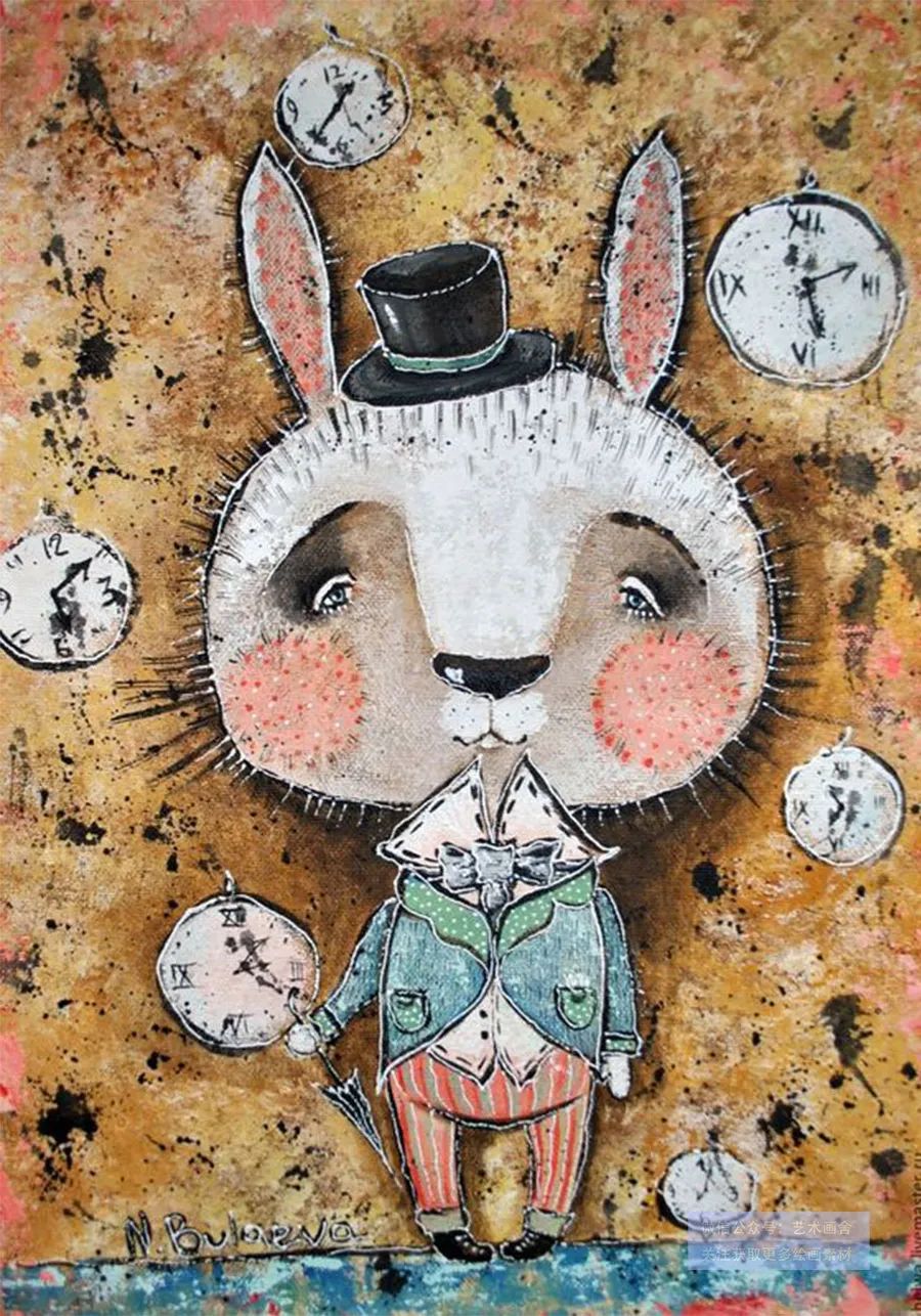 5岁小孩怎么画兔子才可爱又好看,8-12岁儿童水粉画兔子教程