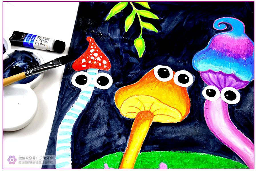 奇幻森林的儿童绘画作品,怎么画森林精灵儿童画