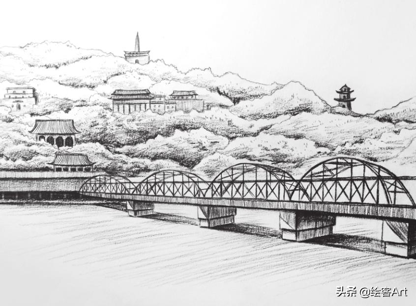 炭笔如何一笔画出渐变绘画技巧,炭笔风景教学