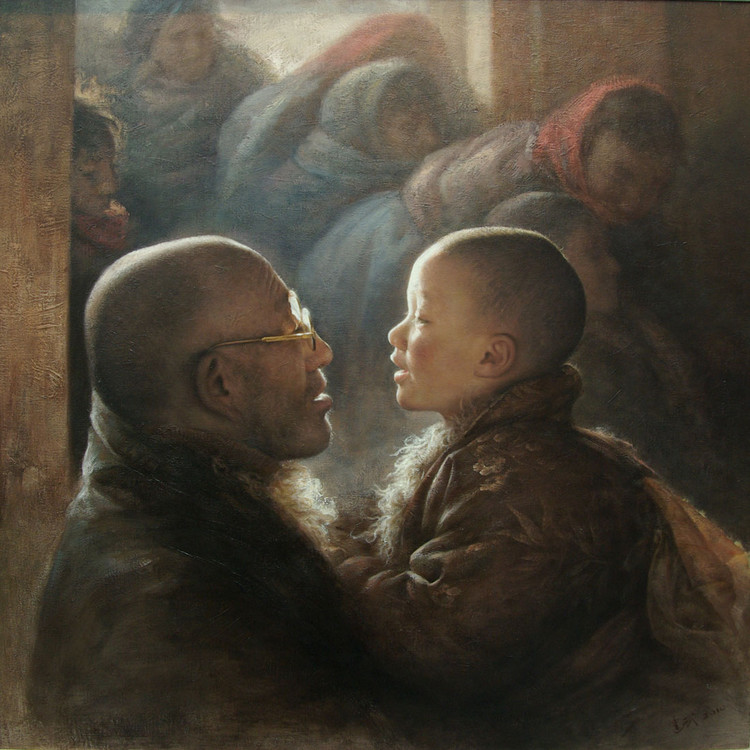 纯真无邪儿童画作展示及解读,谭建武油画人物作品欣赏