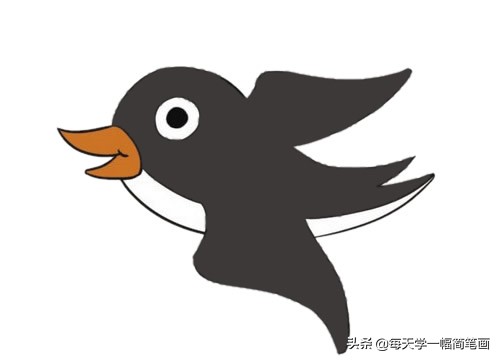 春天树木开花燕子蜜蜂飞来简笔画,简笔画燕子教程幼儿园