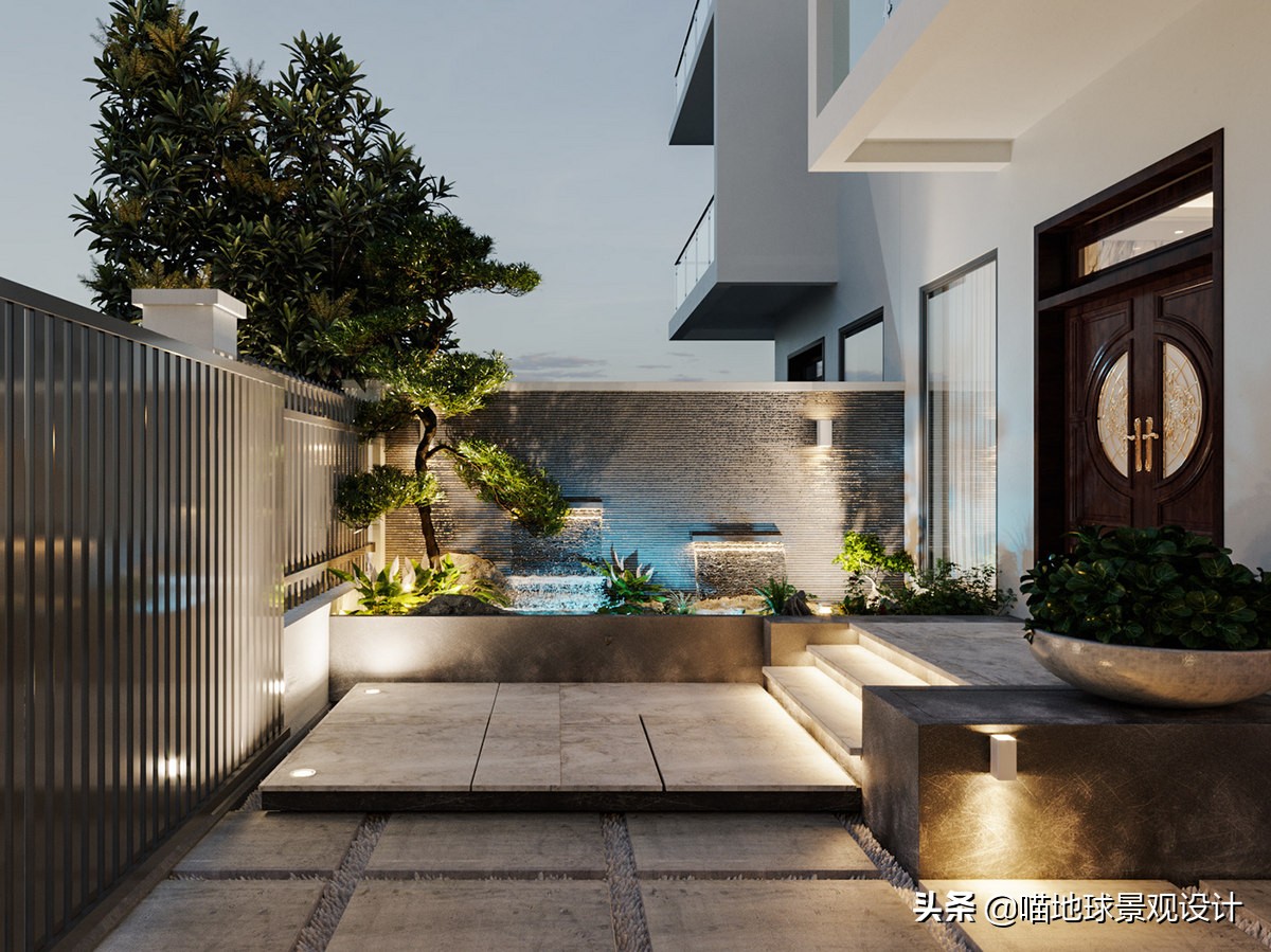 十个绝美别墅庭院墙设计,别墅边户庭院景观设计效果图