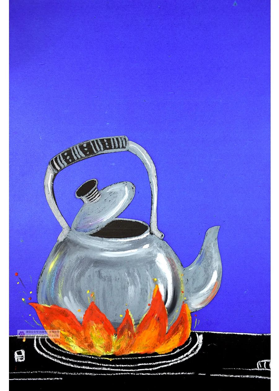 水溶油画棒儿童画简单又漂亮,初学儿童画油画棒图片