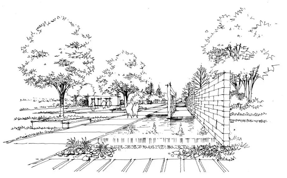 手绘效果图设计详解,干货五幅景观手绘效果图步骤图解
