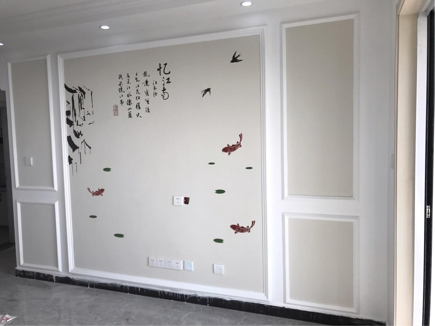 硅藻泥电视墙实景,硅藻泥背景墙实景