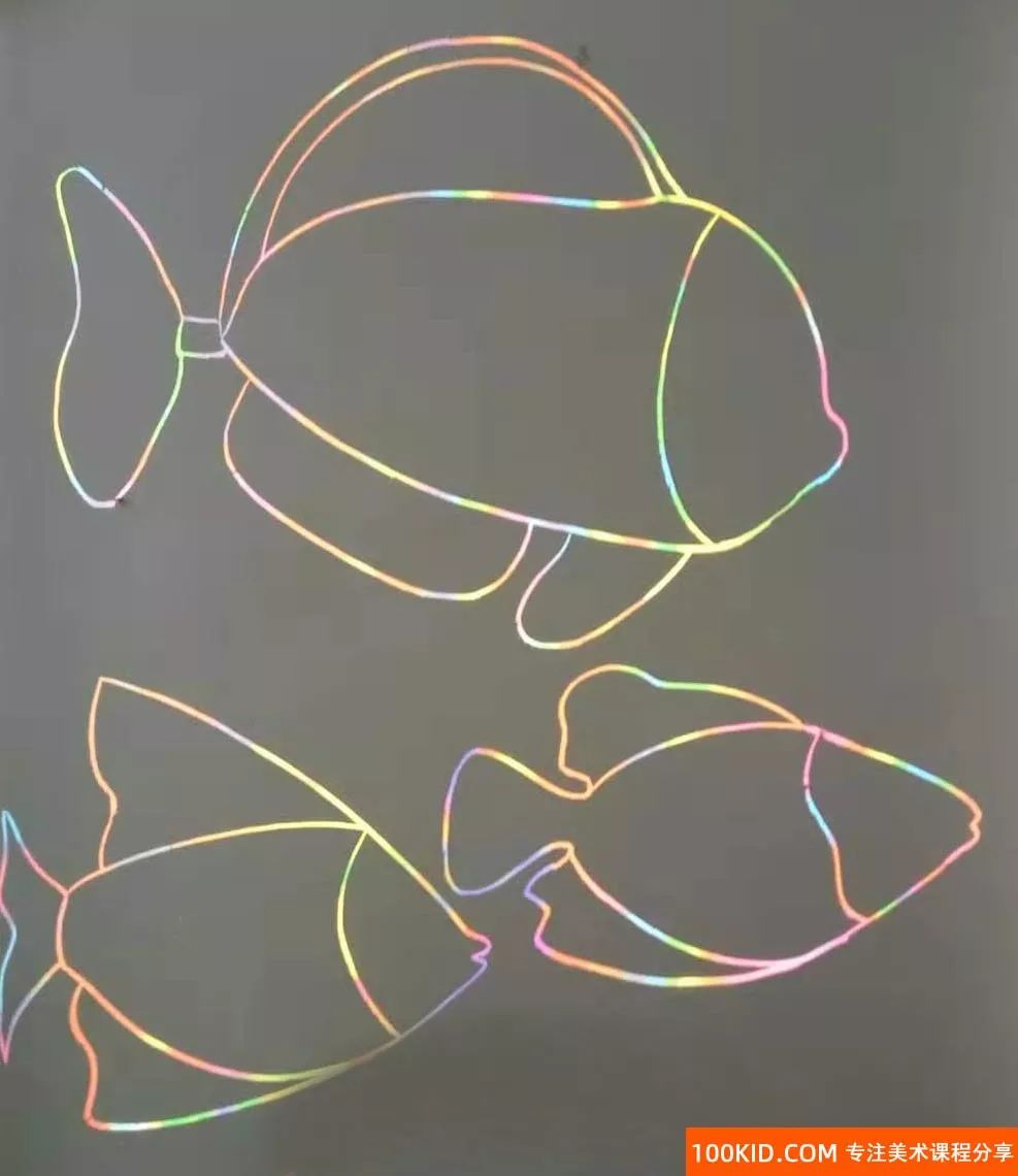 热带鱼怎么画线描图文,彩铅画观赏鱼
