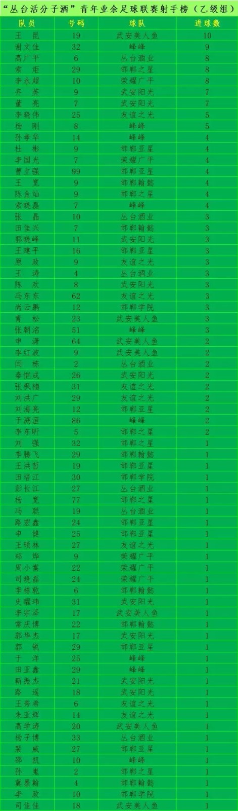 2019丛台活分子杯,邯郸市业余足球联赛