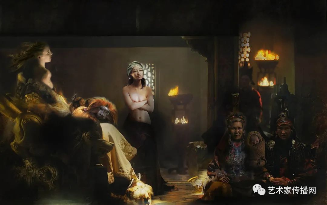 梦幻油画少女唯美图片,梦幻少女绘画图片