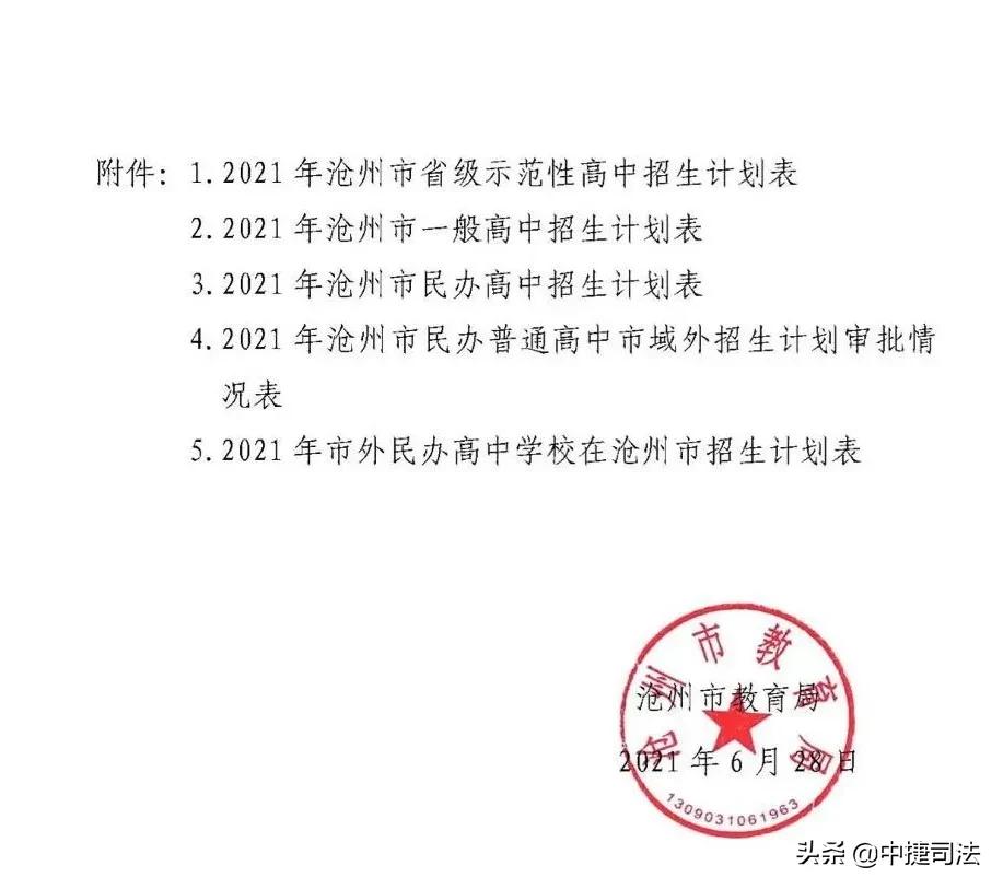 沧州今年中考分数线公布,沧州中考各校录取分数