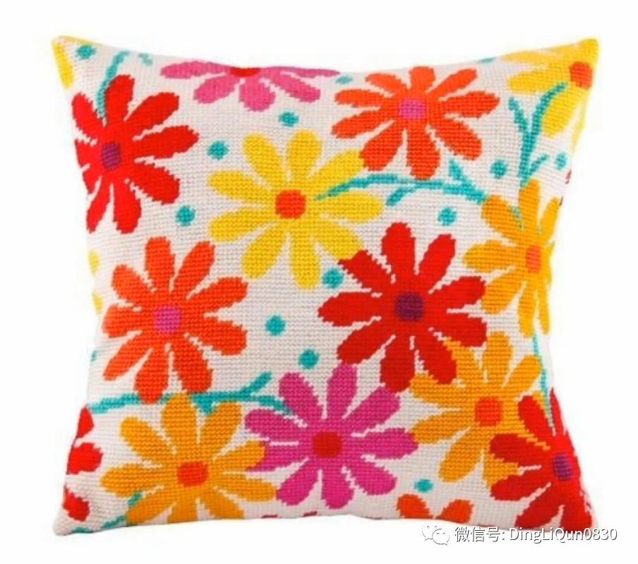 绣好的十字绣抱枕,十字绣新款圆形抱枕图案大全