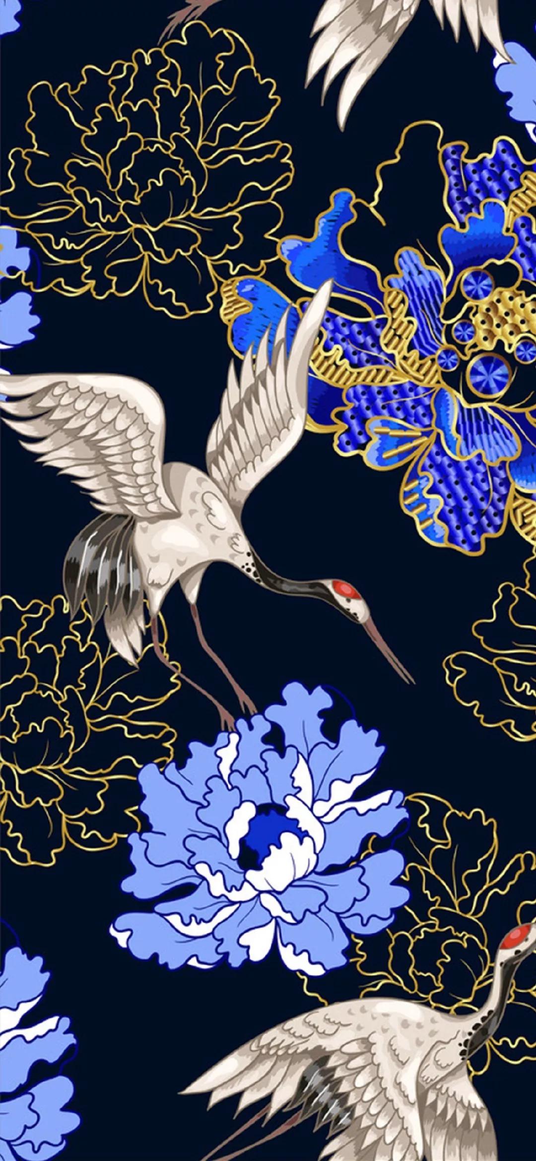 中国元素中国风壁纸横图仙鹤,超高清古风仙鹤壁纸