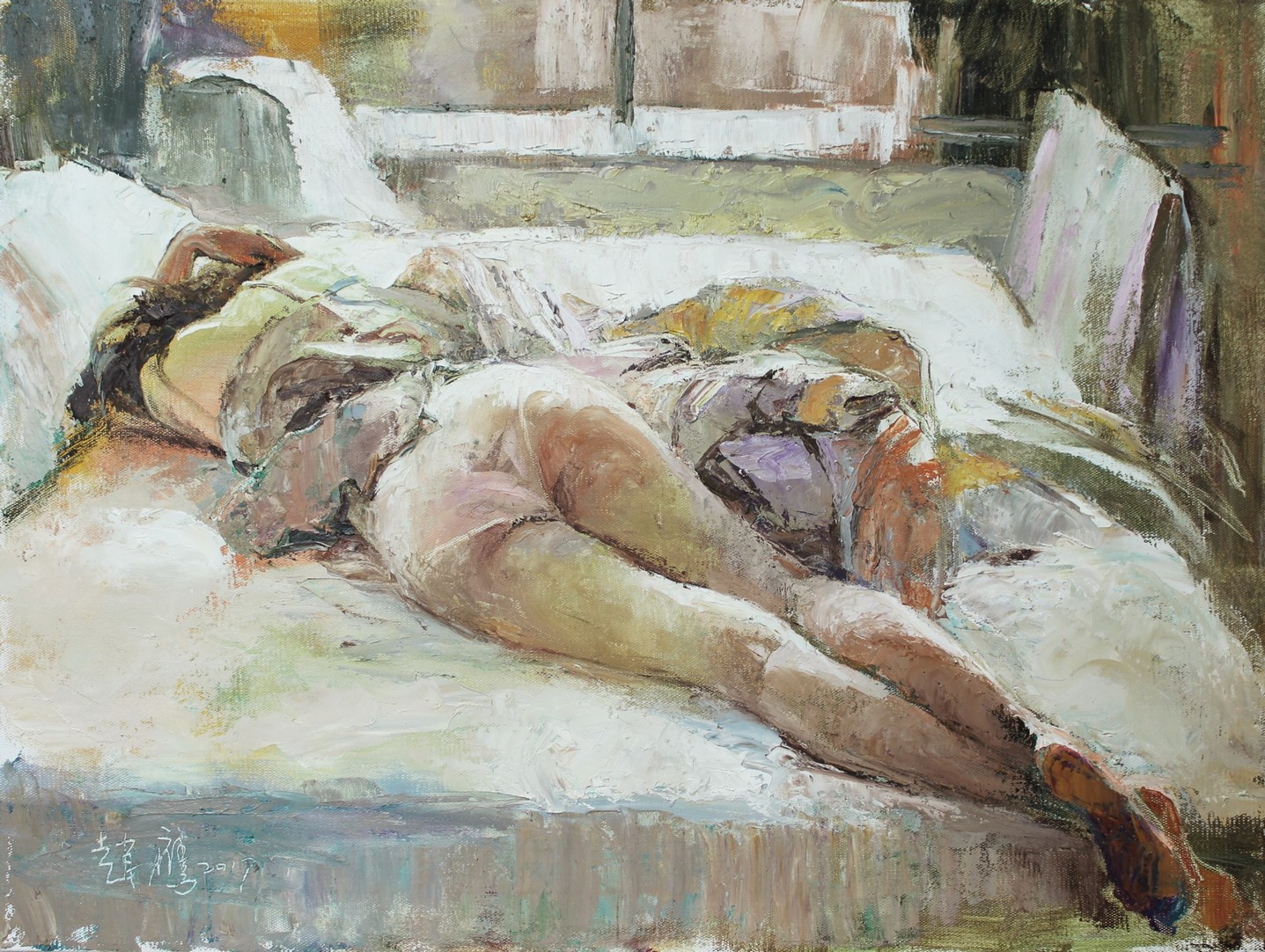 柠檬汁氤在水中　角落里美人如茵——画家赵鹰的写意油画