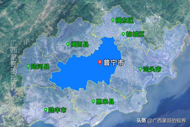 普宁市区人口全国第一,广东普宁卫星图