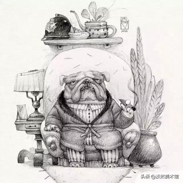 素描画原来可以这么美,素描风插画