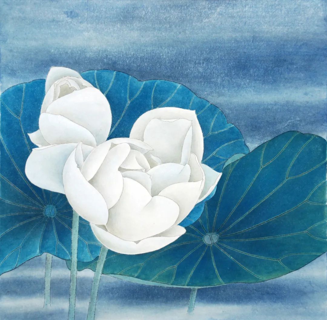 荷花手绘技巧,荷花绘步骤