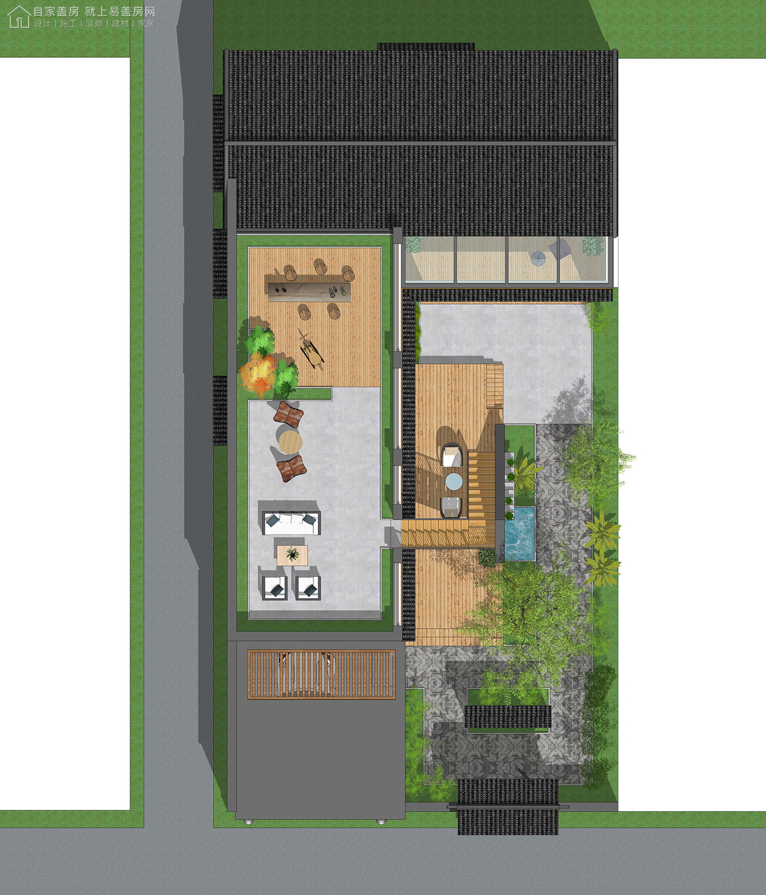 三层新中式别墅全套设计图纸,新中式合院别墅户型图纸