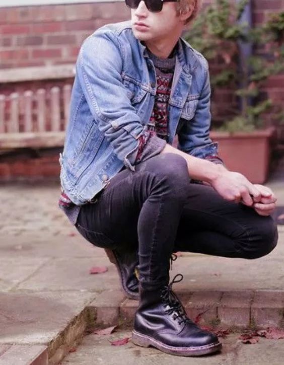 男士工装靴秋冬款,秋冬男士百搭时装靴