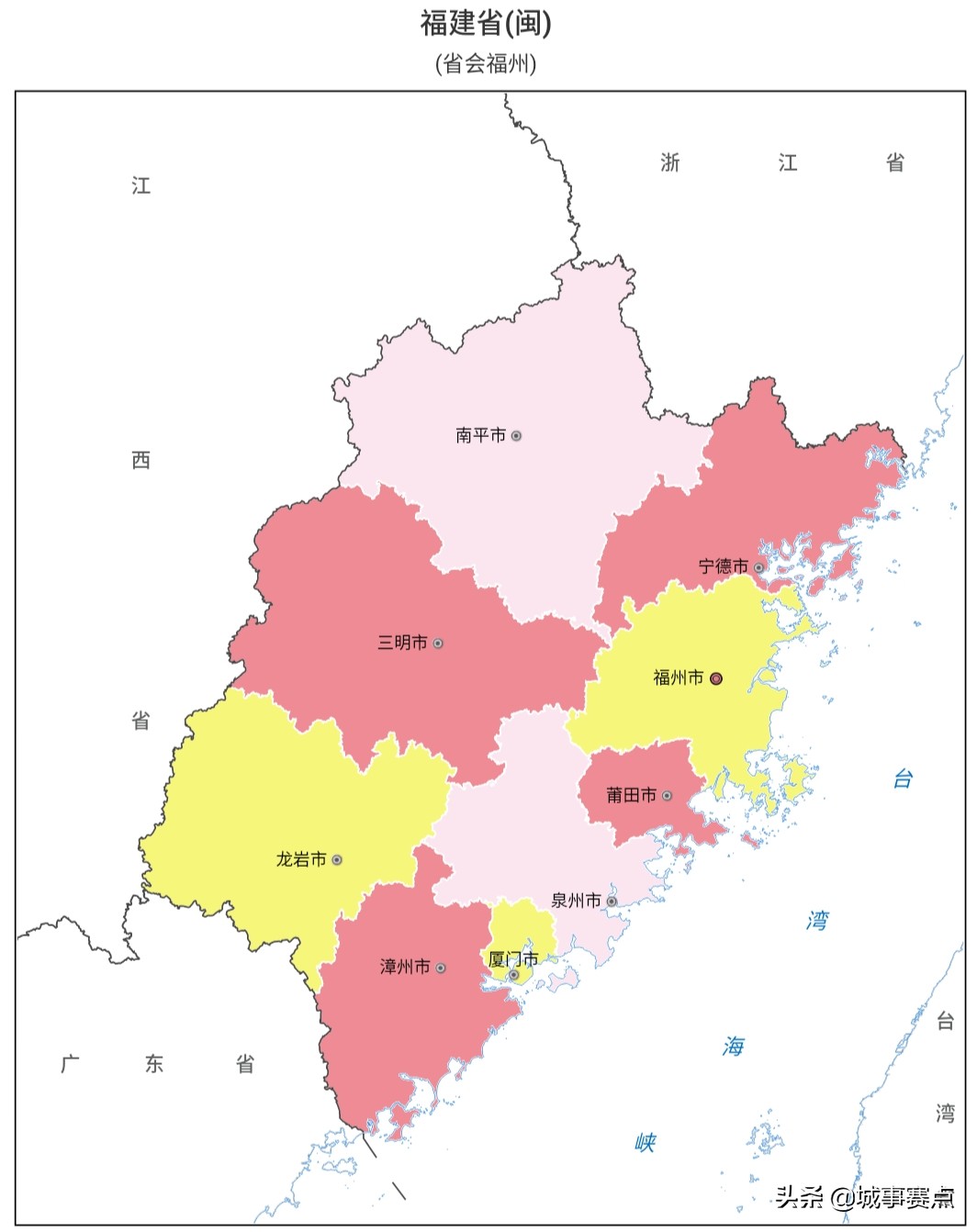 福建省地图行政区划,福建省各市县行政地图一览表