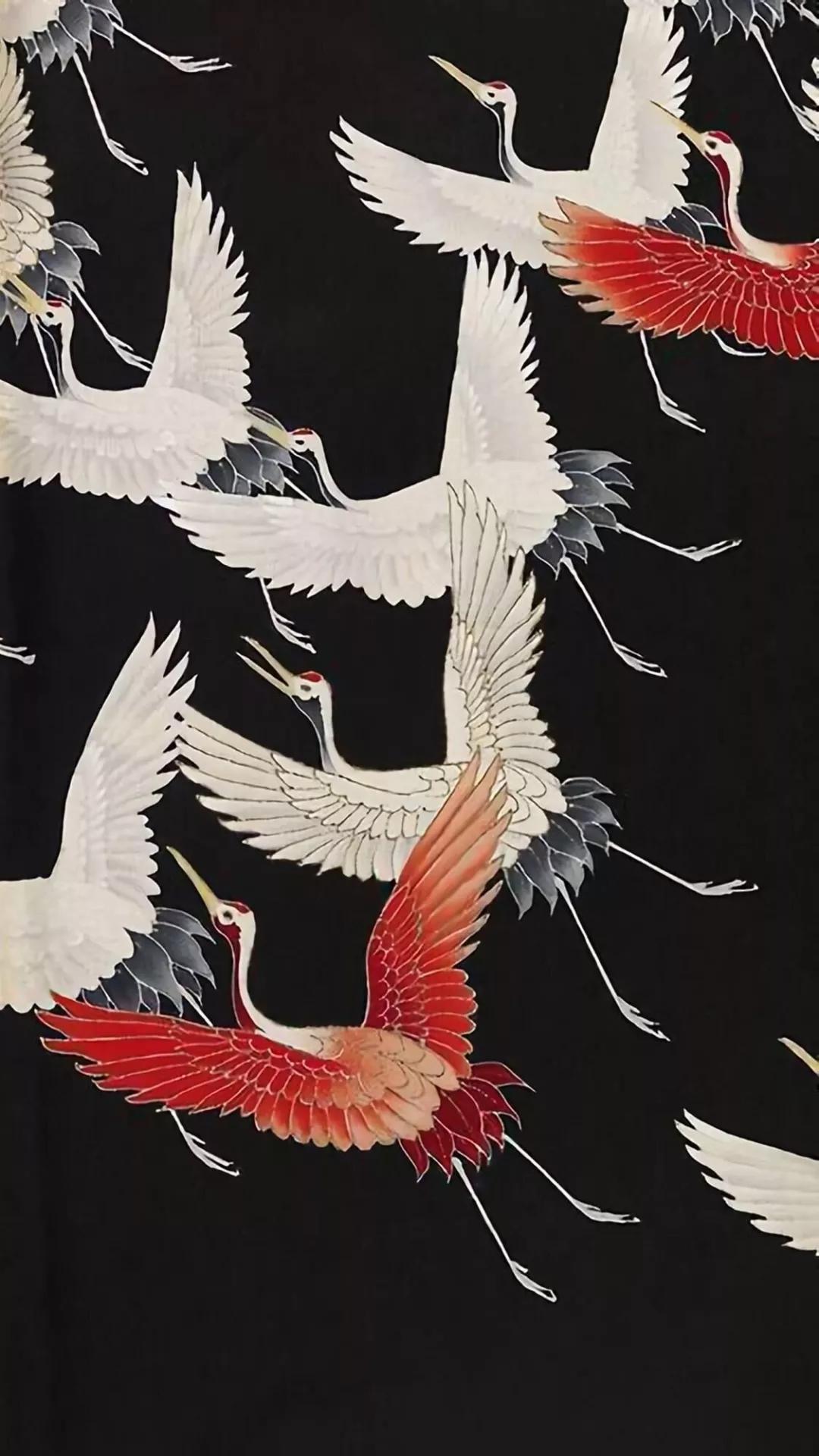 超高清古风仙鹤壁纸,仙鹤图案的中国风壁纸