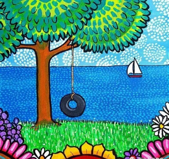 儿童创意水粉画作品,6-12岁幼儿创意水粉教程入门