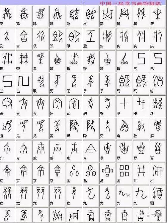 最常见甲骨文汉字对照表,甲骨文与现代文字对照表