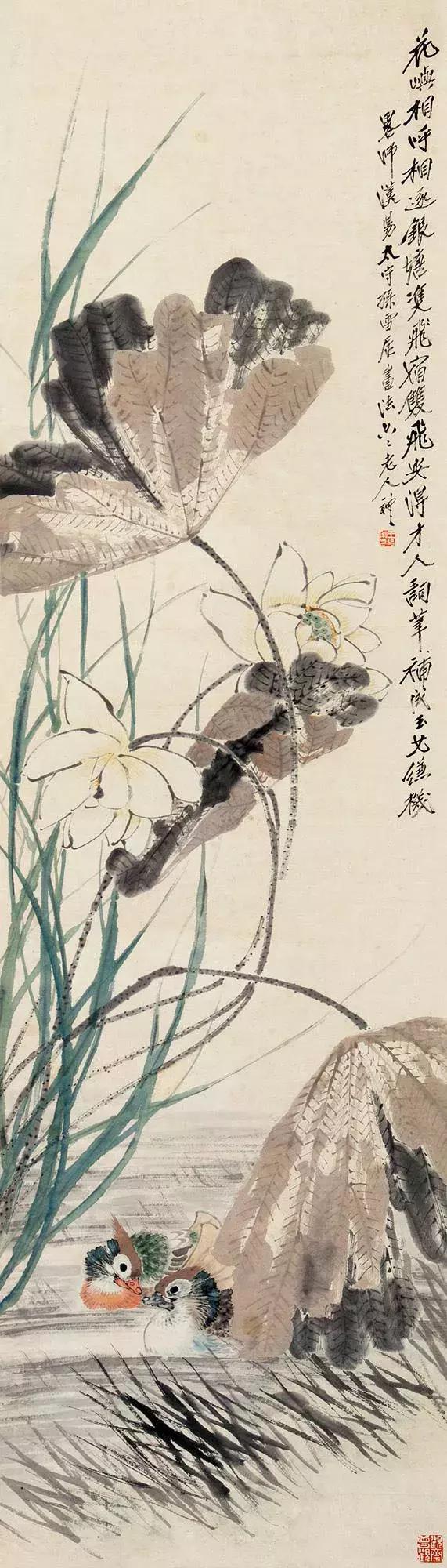 潘天寿100幅花鸟画欣赏,潘天寿花鸟画简史